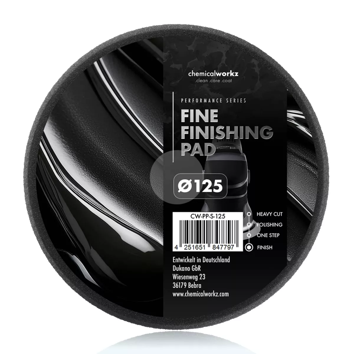 chemicalworkz Fine Finishing Performance Pad 125mm schwarz