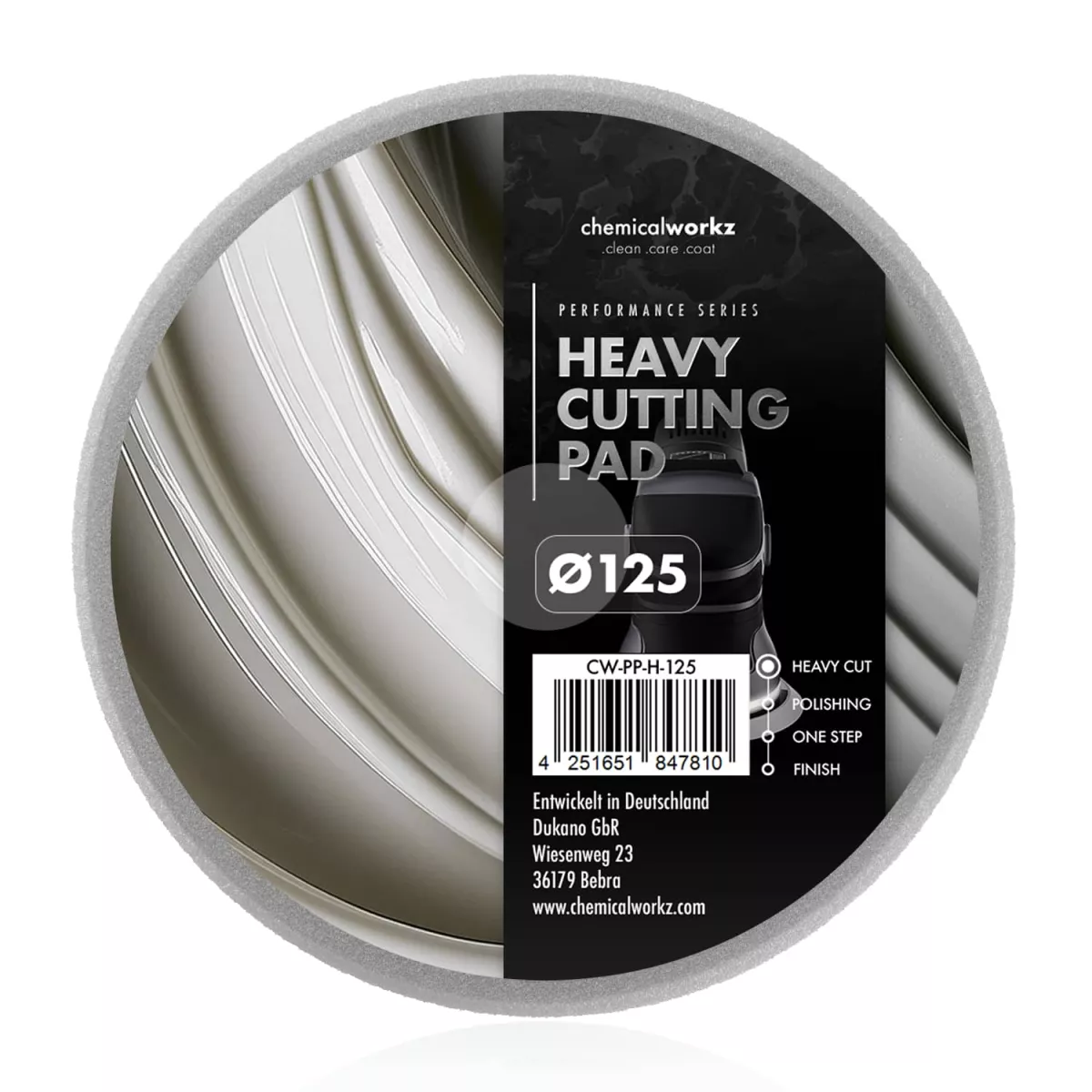 chemicalworkz Heavy Cutting Performance Pad 125mm grau