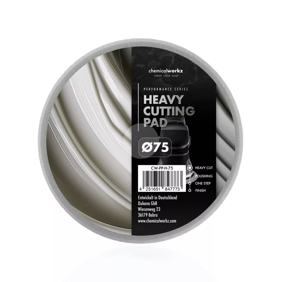 chemicalworkz Heavy Cutting Performance Pad 75mm grau