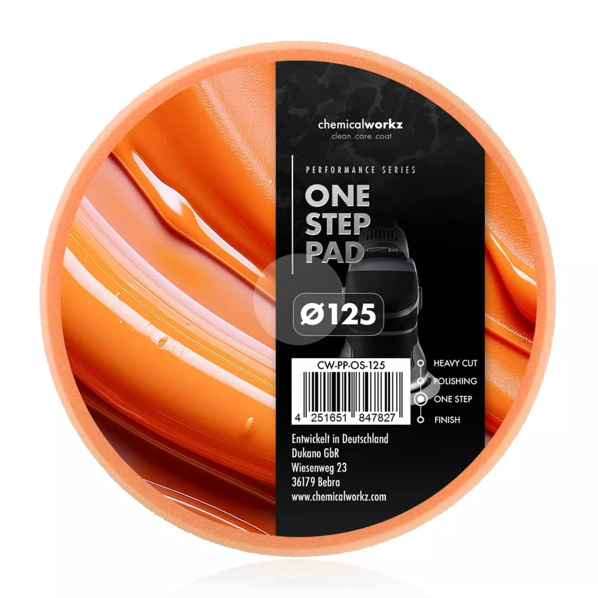 chemicalworkz One Step Performance Pad 125mm orange