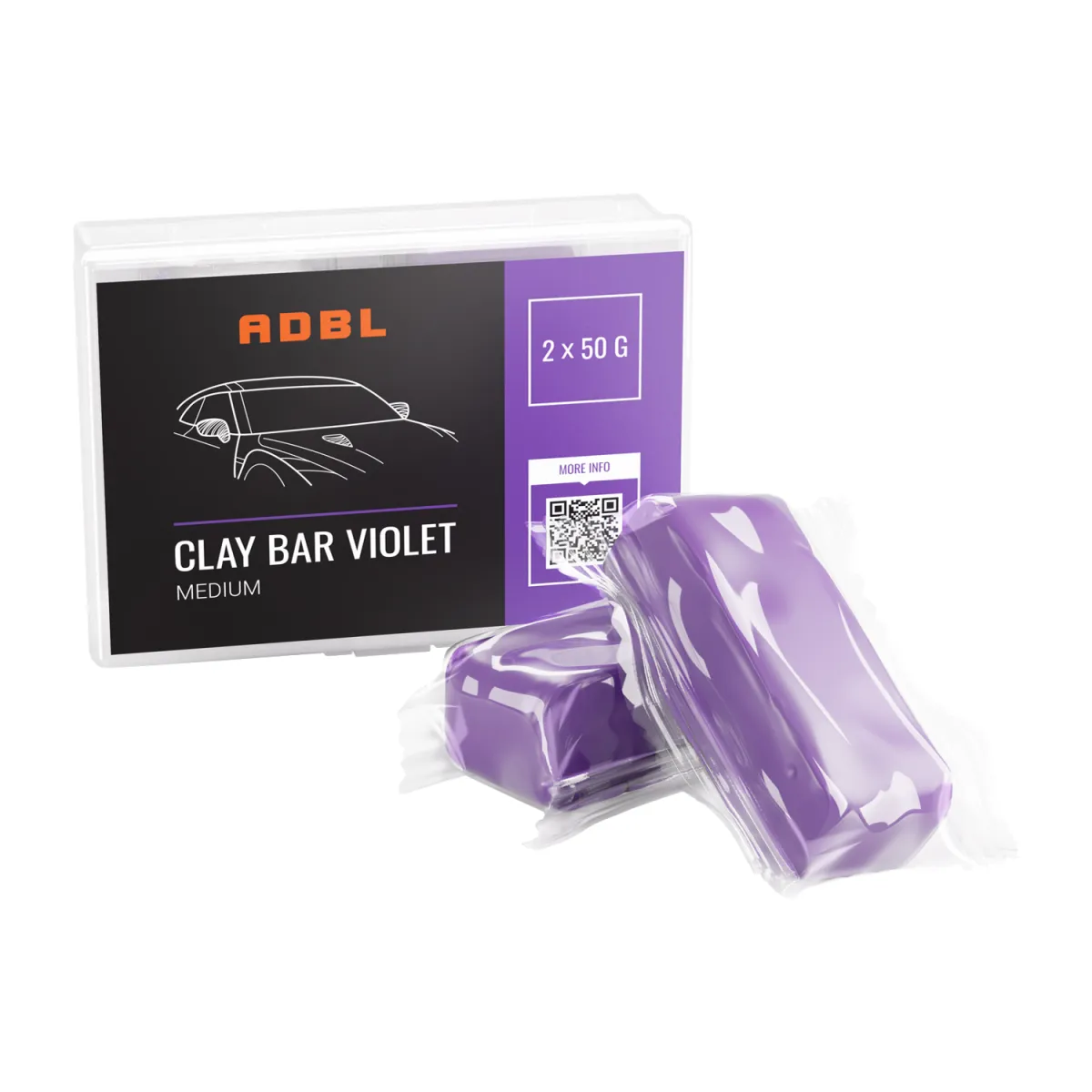 ADBL Clay Bar Violett 2x50g Reinigungsknete Medium